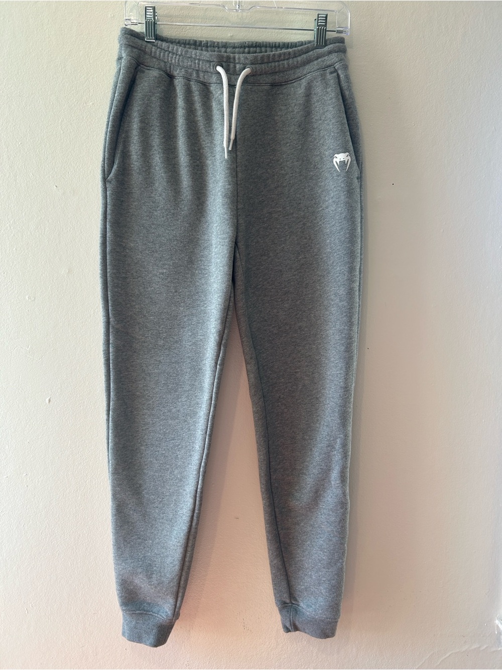 Venum Men’s Gray Fleece Joggers Medium Athletic Training Sweatpants UFC MMA